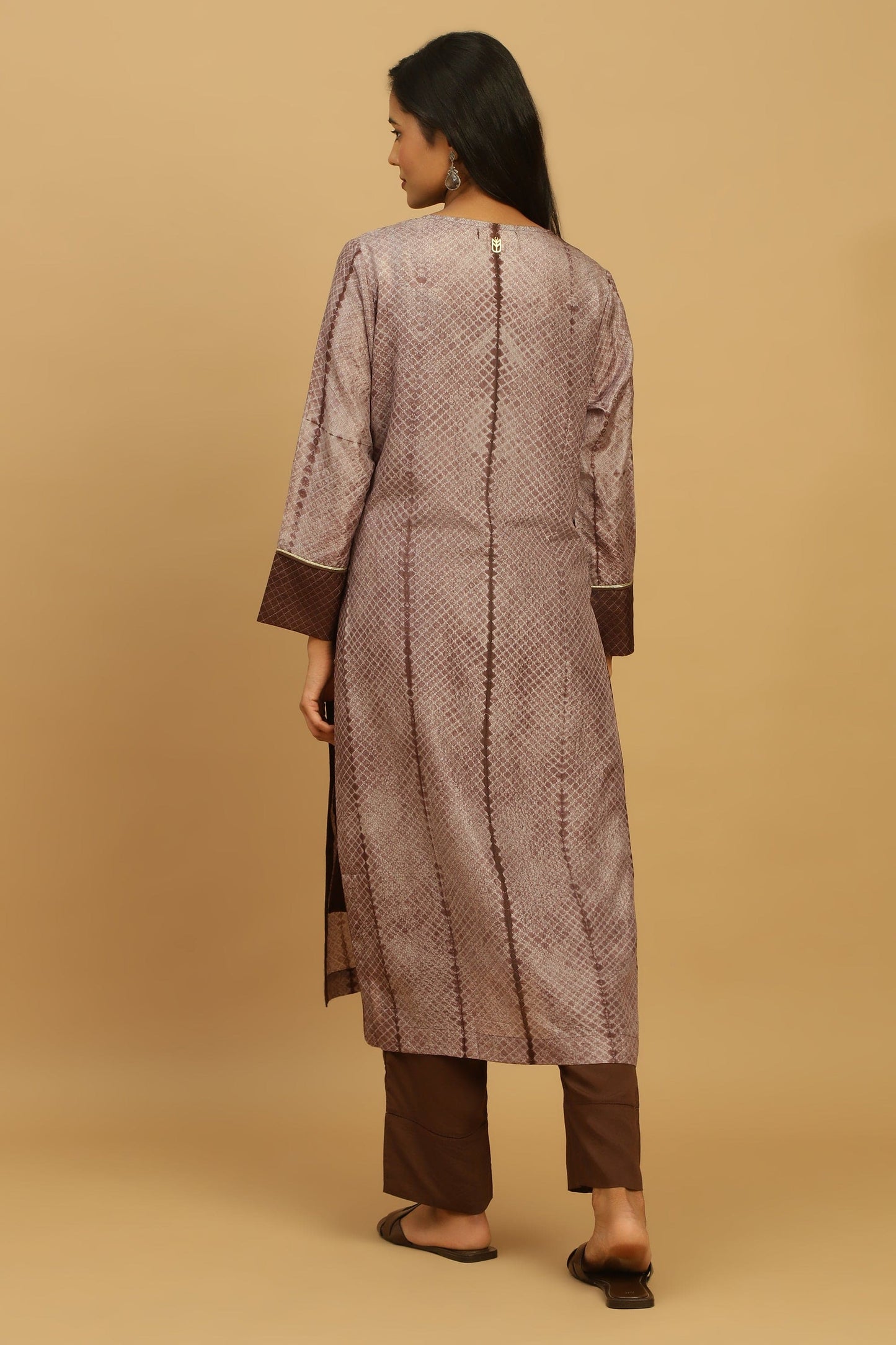 CHOCOLATE SILK SHIBORI TUNIC SET