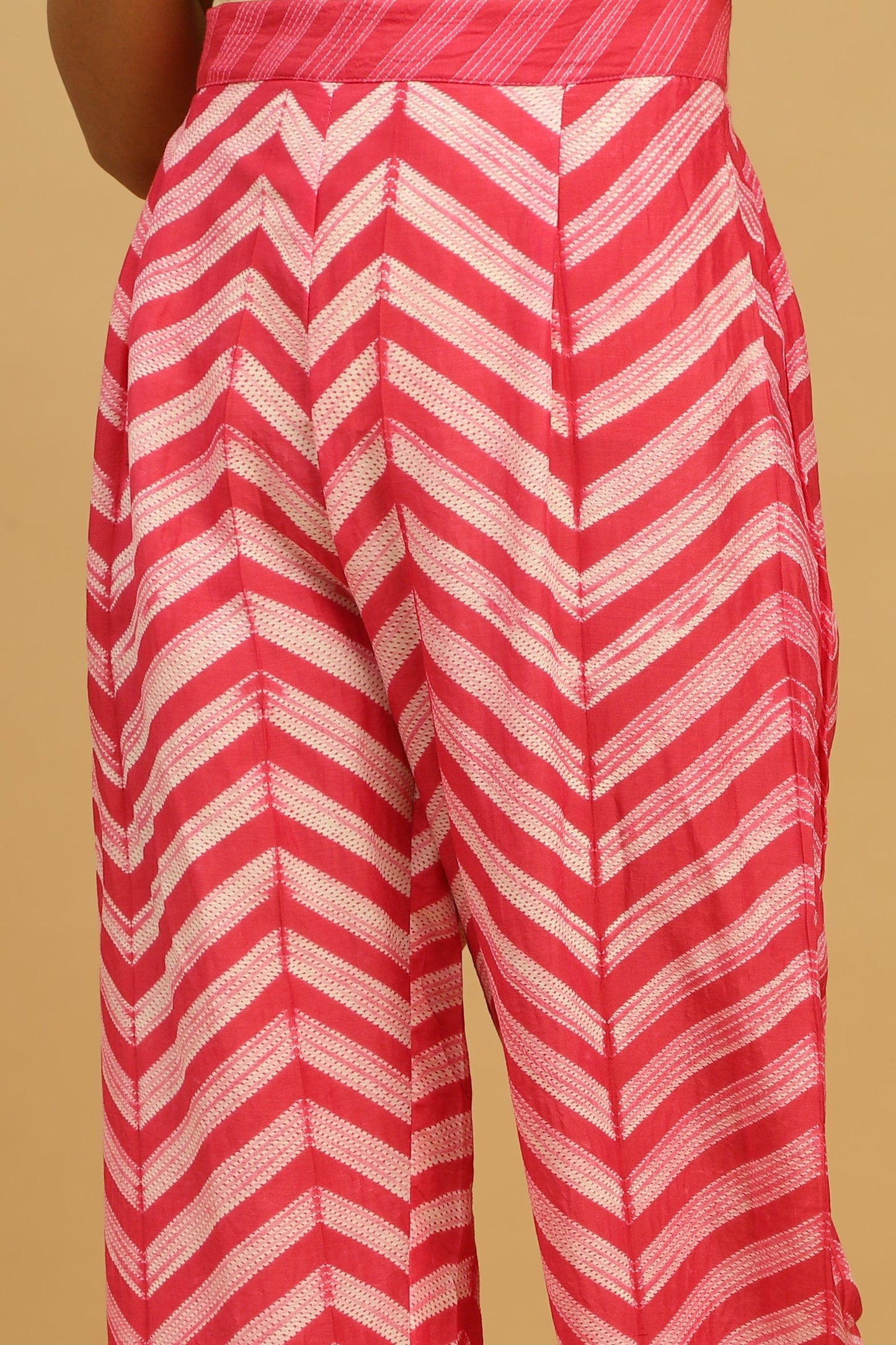 FUCHSIA COTTON SILK SHIBORI TUNIC SET