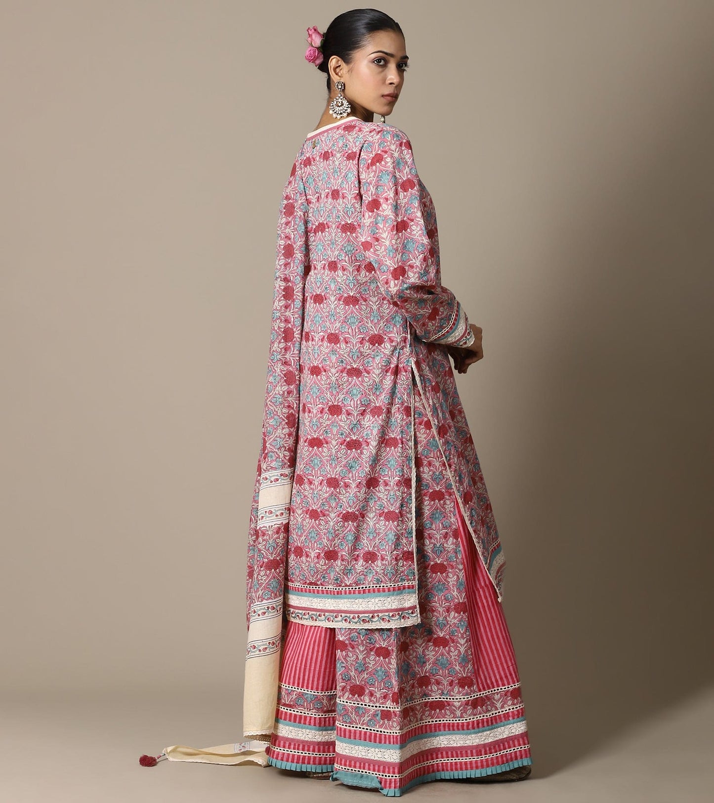 BLOCK BLUSH MARIGOLD KURTA & KALIDAR BOTTOM