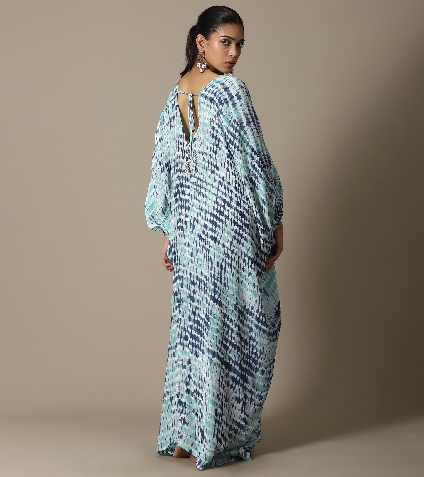 AQUA INDIGO SHIBORI KAFTAN