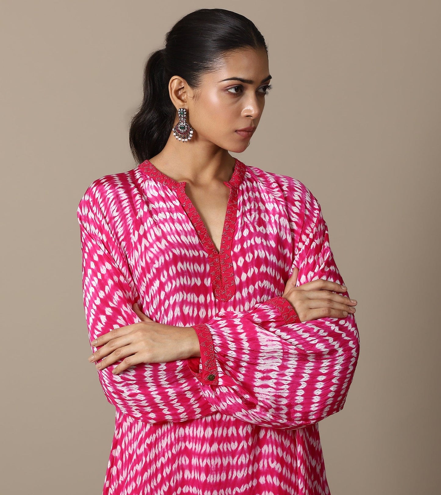 FUSCHIA SHIBORI TUNIC SET