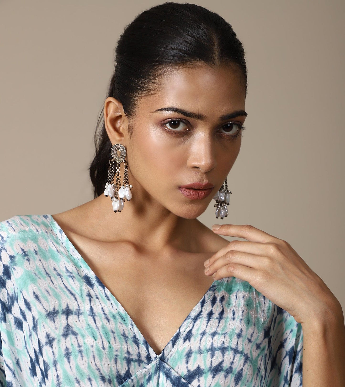 AQUA INDIGO SHIBORI KAFTAN