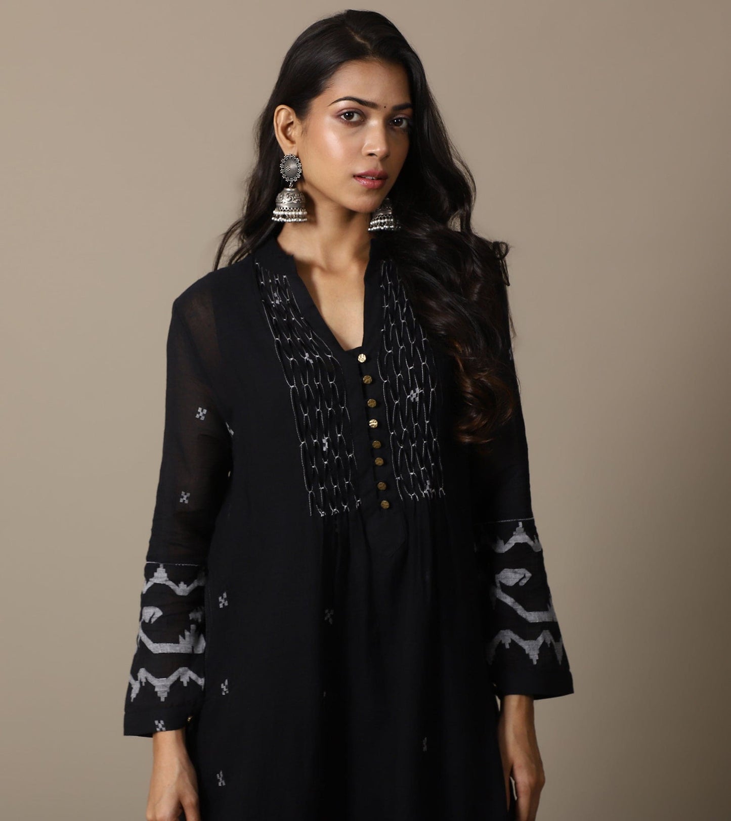 BLACK JAMDANI TUNIC SET