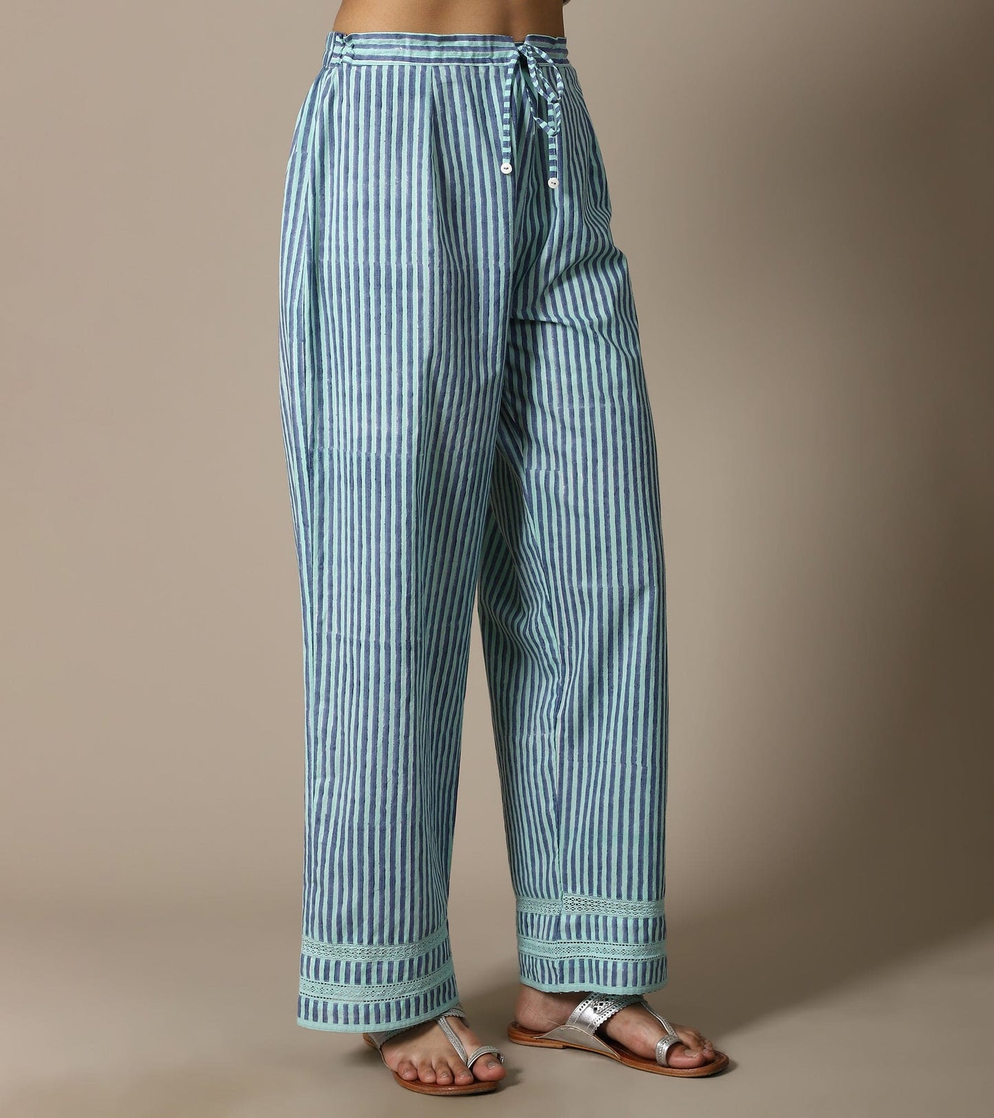 BLOCK AQUA POPPY KURTA SET