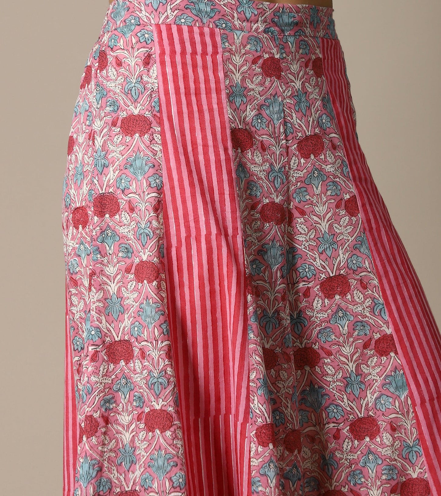 BLOCK BLUSH MARIGOLD KURTA & KALIDAR BOTTOM