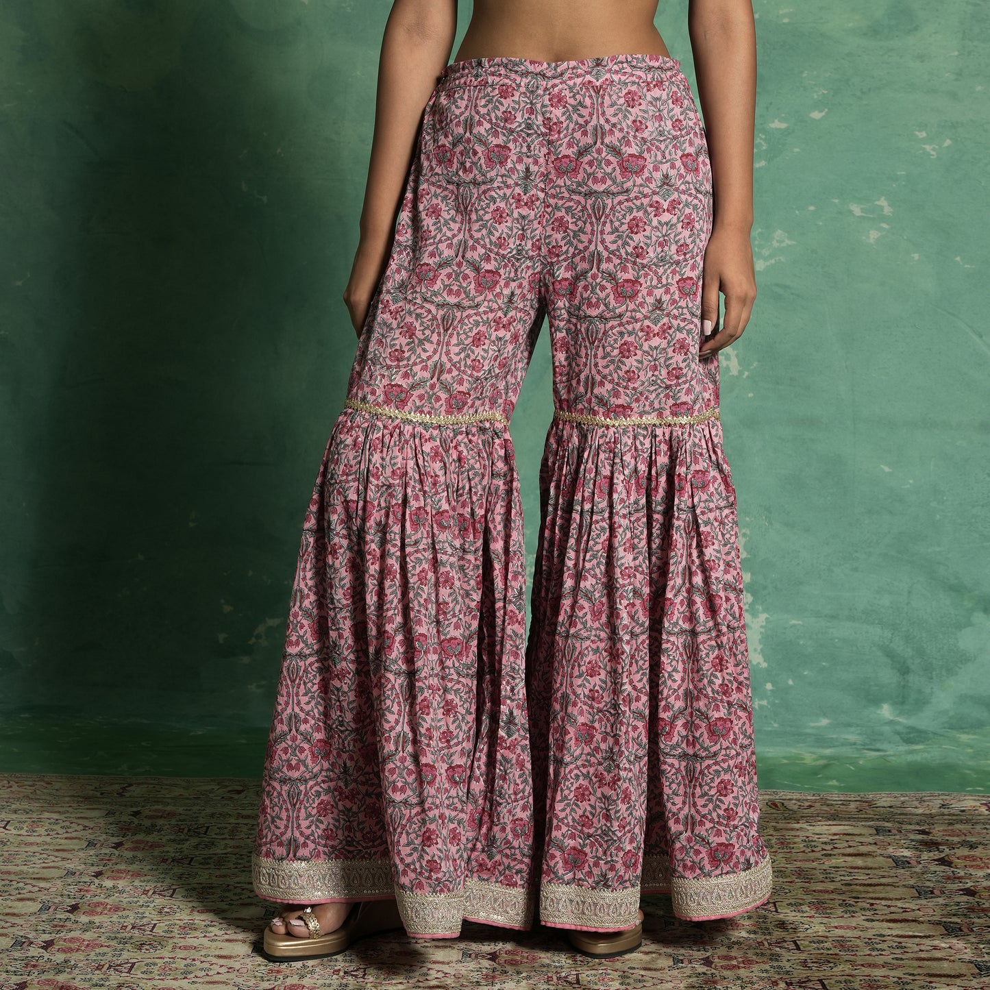 ORGANIC COTTON PINK TULIP SHARARA (SET OF 3)