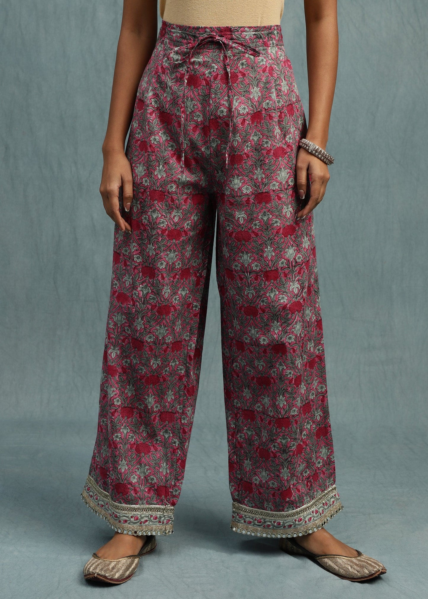 PINK MARIGOLD JAAL ORGANIC COTTON HAND BLOCK PRINTED KURTA