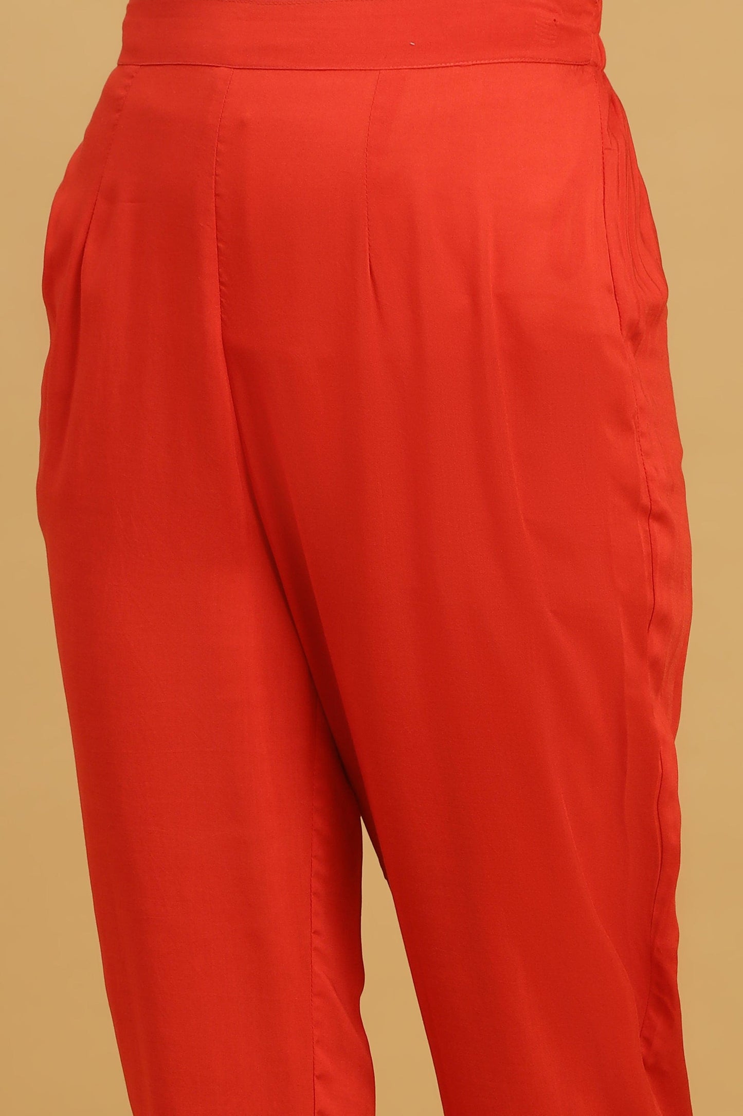 RED SILK SHIBORI TUNIC SET
