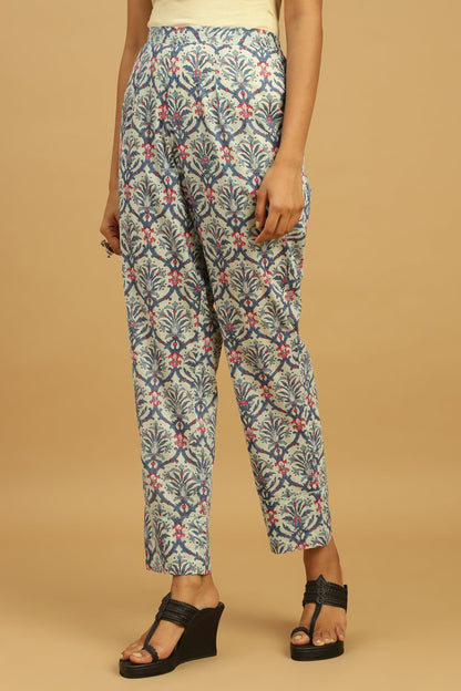 BLUE ANANAAS JAALI ORGANIC COTTON BLOCK TUNIC SET