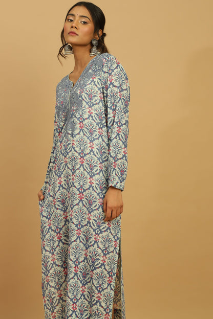 BLUE ANANAAS JAALI ORGANIC COTTON BLOCK TUNIC SET