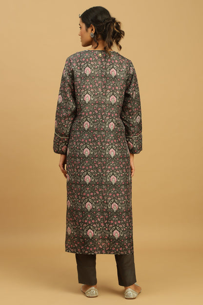 BLACK BOOTIE JAAL SILK TUNIC SET