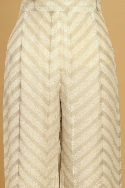 TAUPE COTTON SILK SHIBORI TUNIC SET