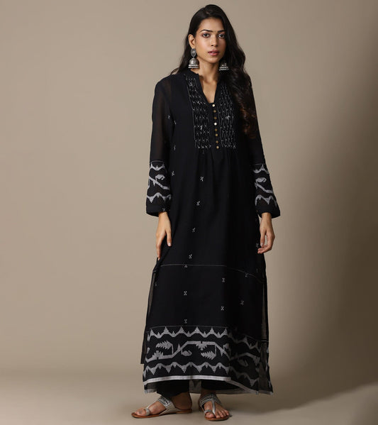 BLACK JAMDANI TUNIC SET