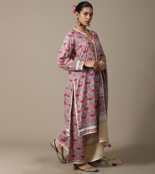 BLOCK BLUSH MARIGOLD KURTA SET