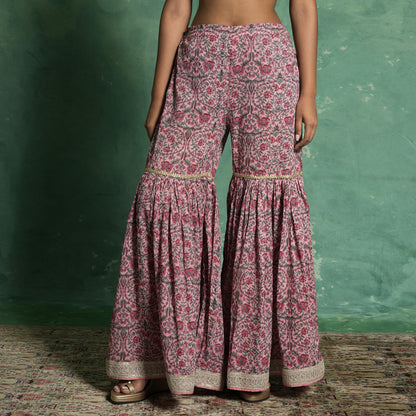 ORGANIC COTTON PINK TULIP SHARARA (SET OF 3)