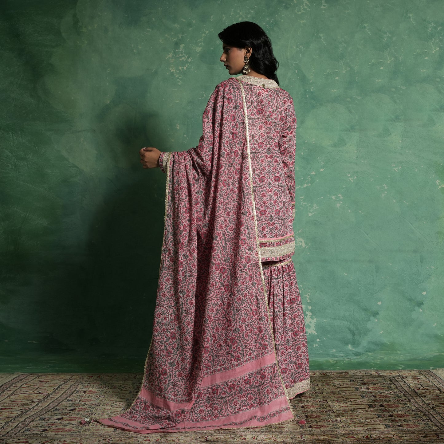 ORGANIC COTTON PINK TULIP SHARARA (SET OF 3)