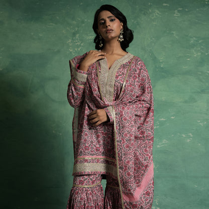 ORGANIC COTTON PINK TULIP SHARARA (SET OF 3)