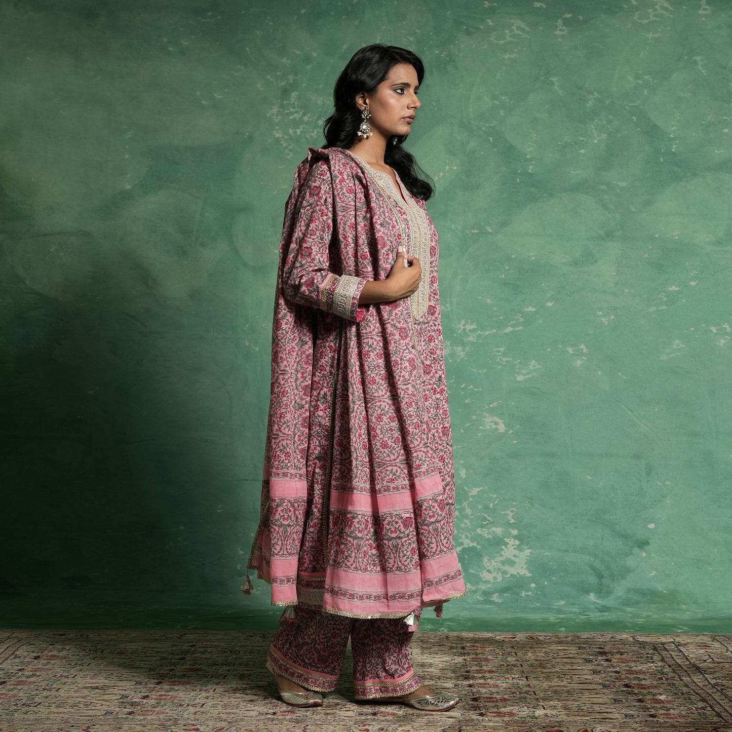ORGANIC COTTON PINK TULIP KURTA SET