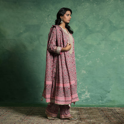 ORGANIC COTTON PINK TULIP KURTA SET