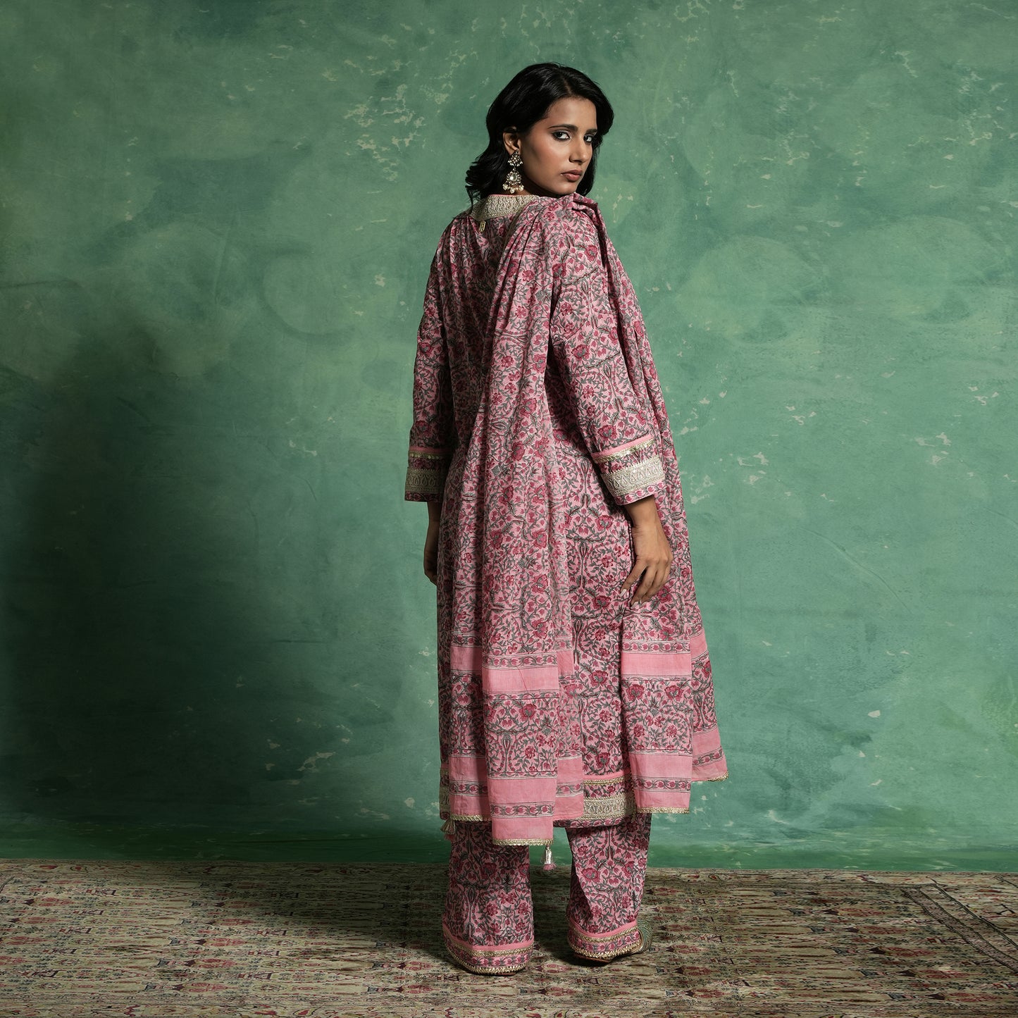 ORGANIC COTTON PINK TULIP KURTA SET
