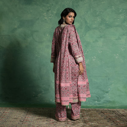 ORGANIC COTTON PINK TULIP KURTA SET
