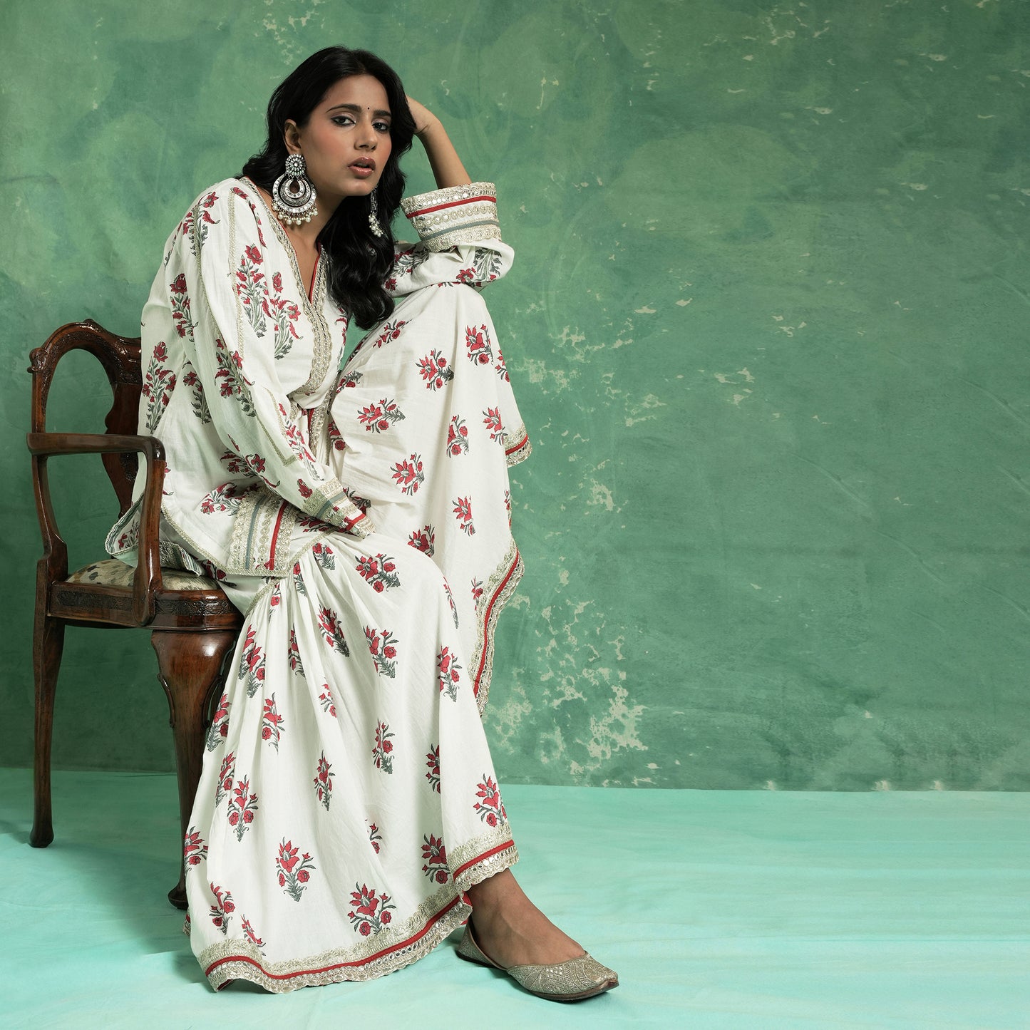 ORGANIC COTTON RED ANAAR SHARARA (SET OF 3)