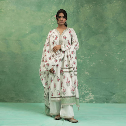 ORGANIC COTTON FUSCHIA PAISLEY BOOTIE KURTA SET (SET OF 3)