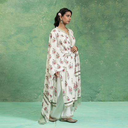 ORGANIC COTTON FUSCHIA PAISLEY BOOTIE KURTA SET (SET OF 3)