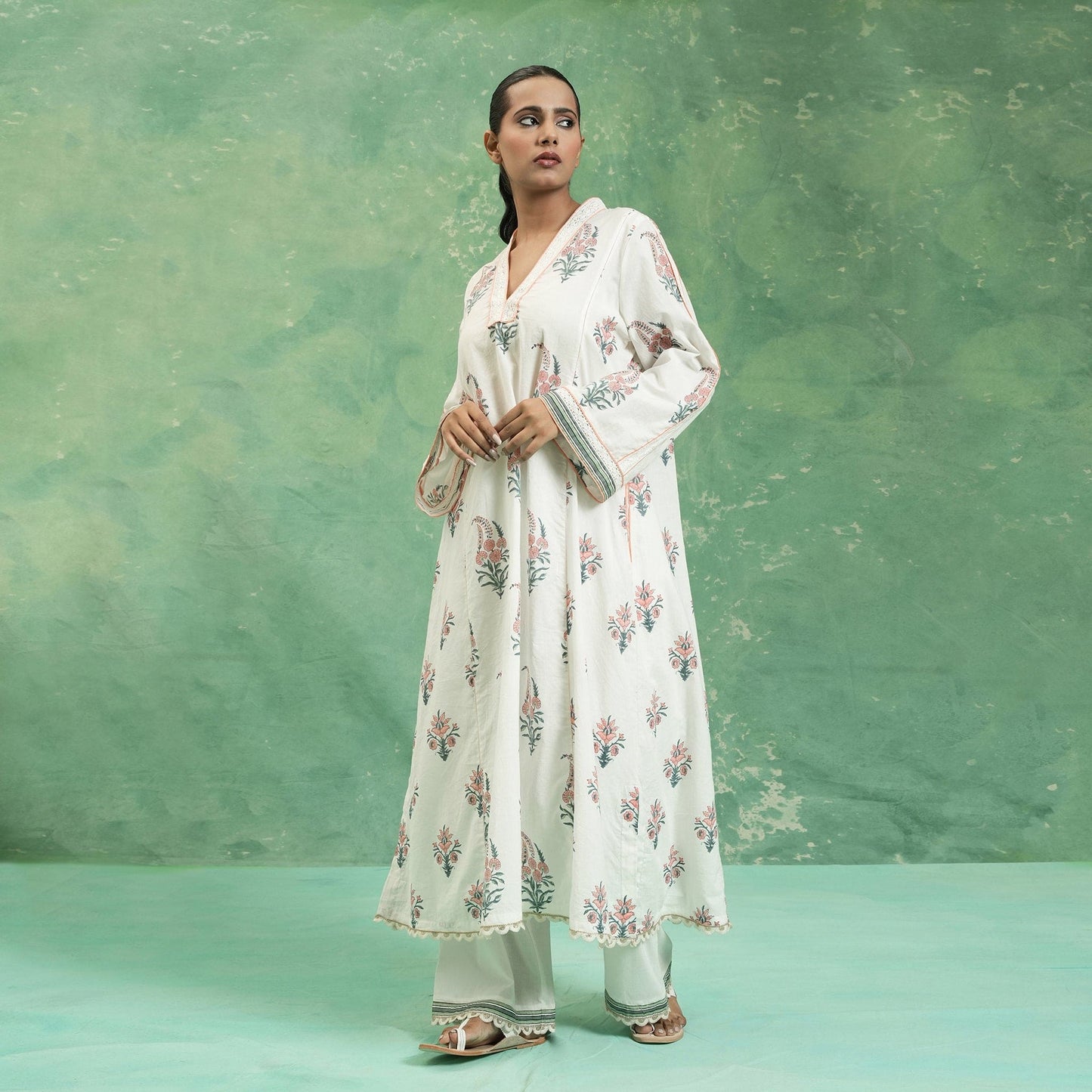 ORGANIC COTTON PEACH PAISLEY BOOTIE KURTA SET (SET OF 3)