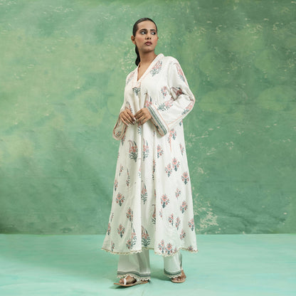ORGANIC COTTON PEACH PAISLEY BOOTIE KURTA SET (SET OF 3)