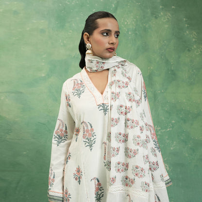 ORGANIC COTTON PEACH PAISLEY BOOTIE KURTA SET (SET OF 3)