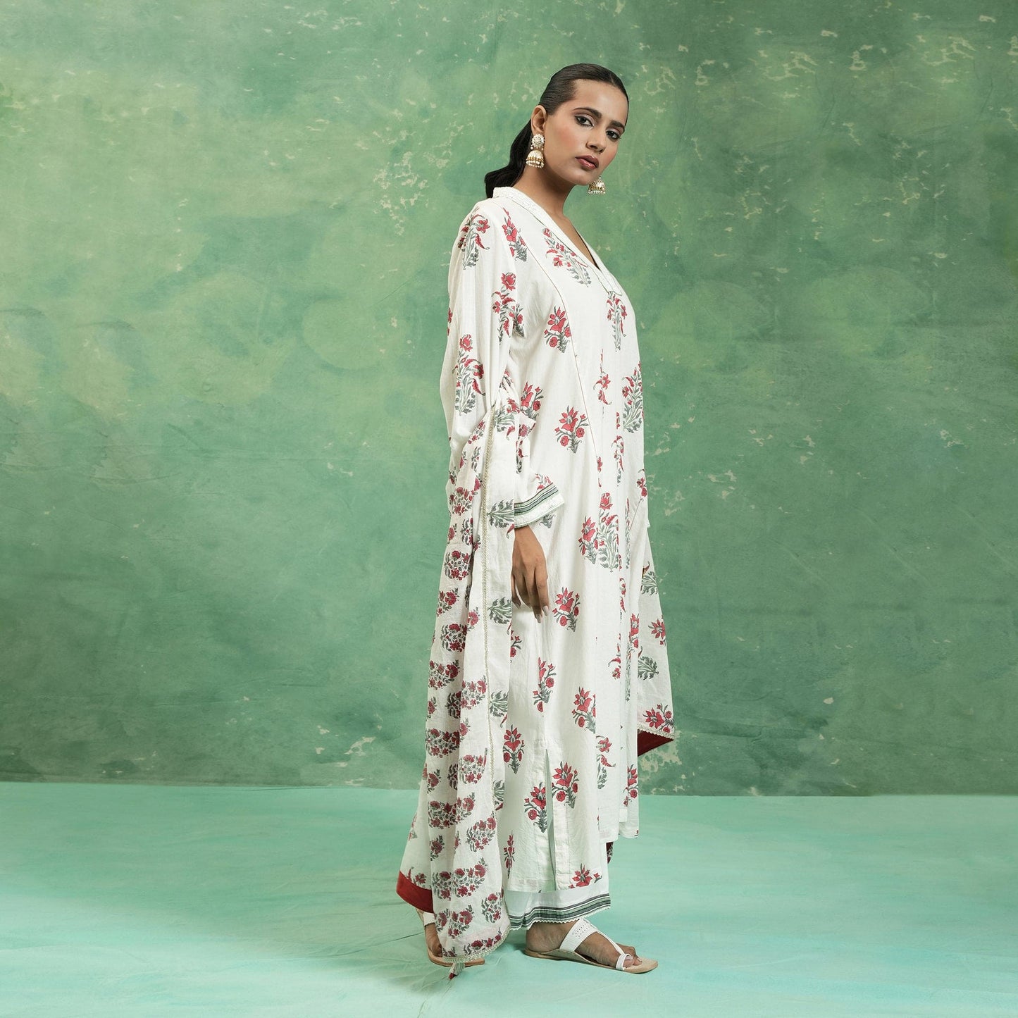 ORGANIC COTTON RED ANAAR KURTA SET (SET OF 3)