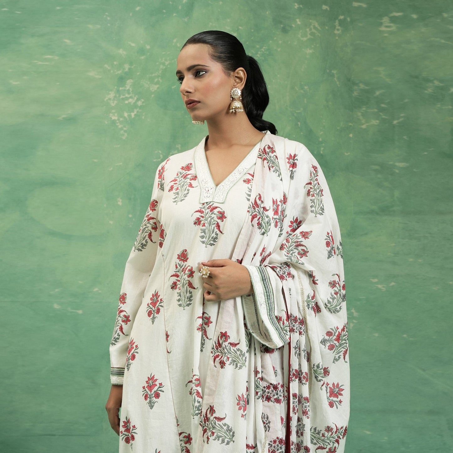 ORGANIC COTTON RED ANAAR KURTA SET (SET OF 3)