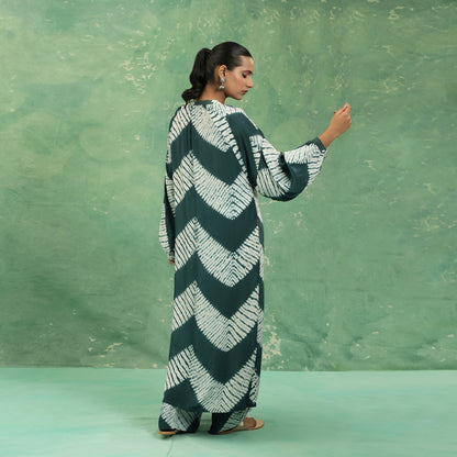 COTTON SILK TEAL SHIBORI TUNIC (SET OF 2)