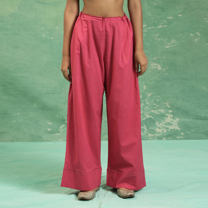 ORGANIC COTTON FUSCHIA JAMDANI TUNIC SET (SET OF 2)