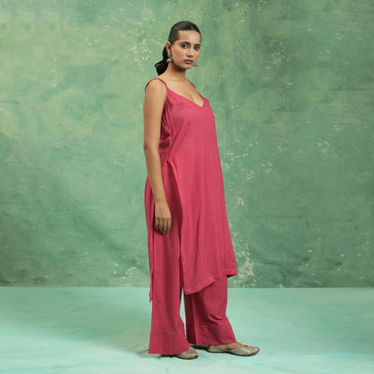 ORGANIC COTTON FUSCHIA JAMDANI TUNIC SET (SET OF 2)