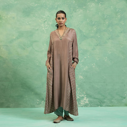 SILK TAUPE BANDHINI TUNIC (SET OF 2)