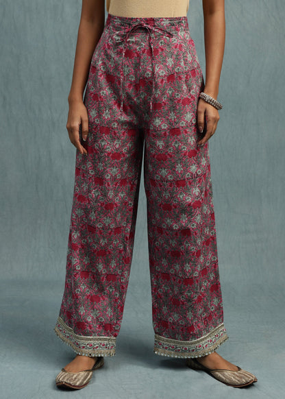 PINK MARIGOLD JAAL ORGANIC COTTON HAND BLOCK PRINTED KURTA
