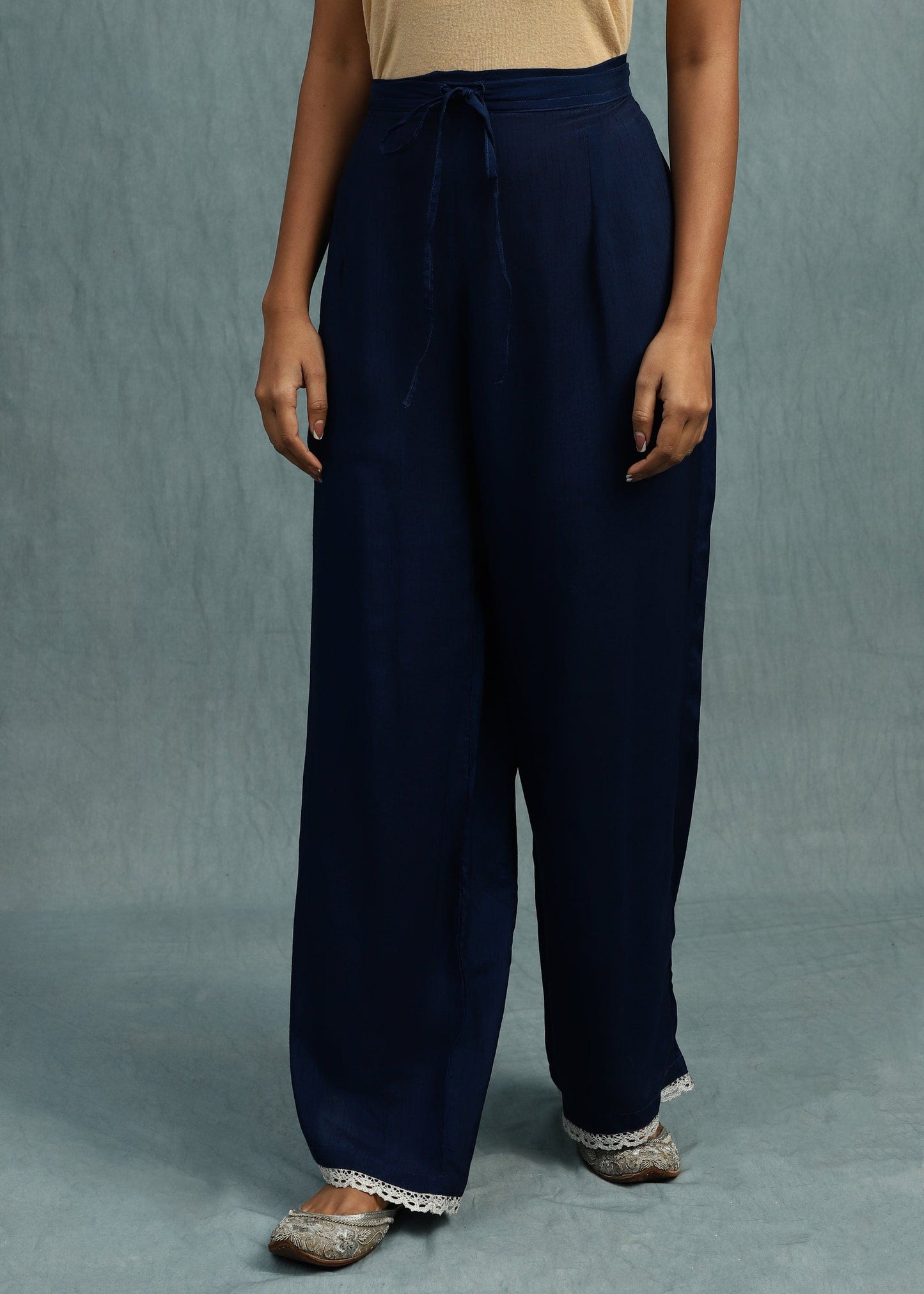INDIGO BANDHINI COTTON SILK HAND DYED KURTA SET-  (3 PCS SET)