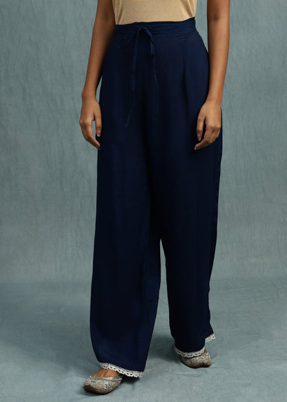INDIGO BANDHINI COTTON SILK HAND DYED KURTA SET-  (3 PCS SET)